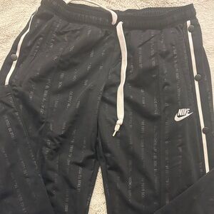 Nike Kids Black Joggers with White Accents